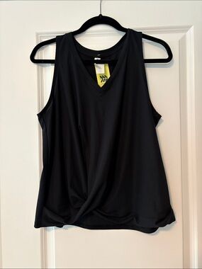 all in motion Black Twist-Front V-Neck Tank